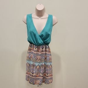 Sleeveless teal dress